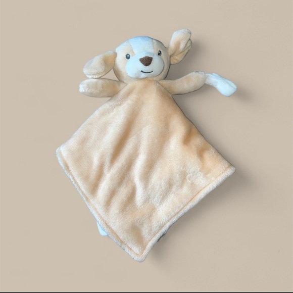 CARTERS Puppy Dog Lovey Security Blanket Tan White Pacifier Holder Loop Toy 2018 - Picture 1 of 3